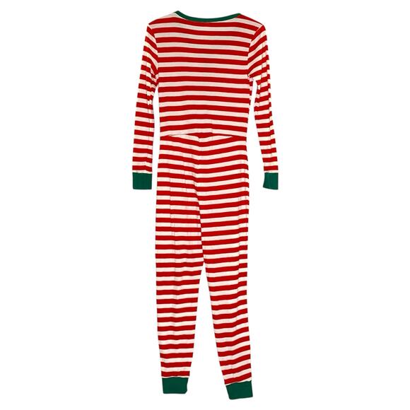Old Navy M Christmas Striped Waffle One Piece Family Pajamas Red White Adult - Picture 2 of 9